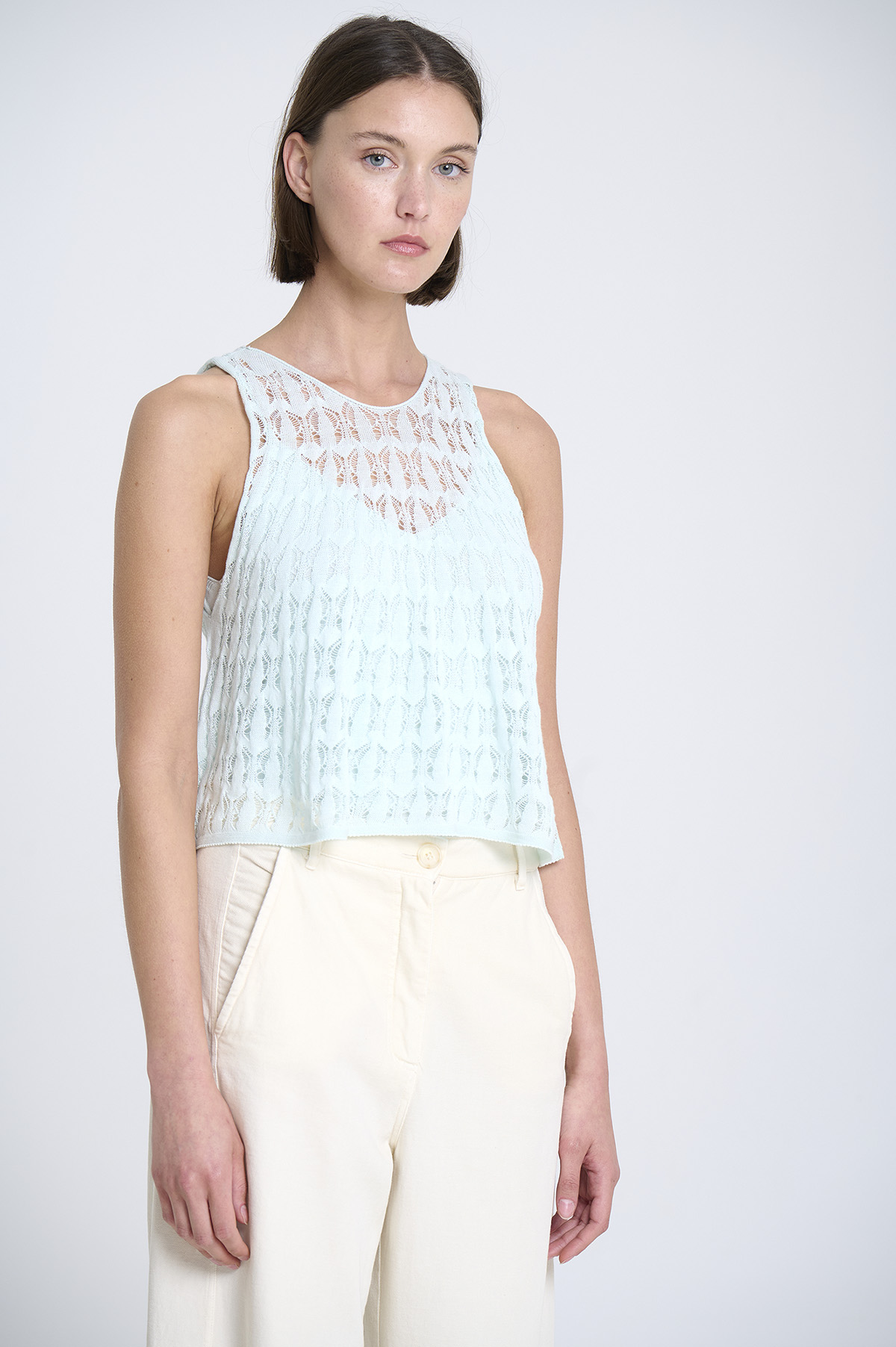 Openwork knit top 1