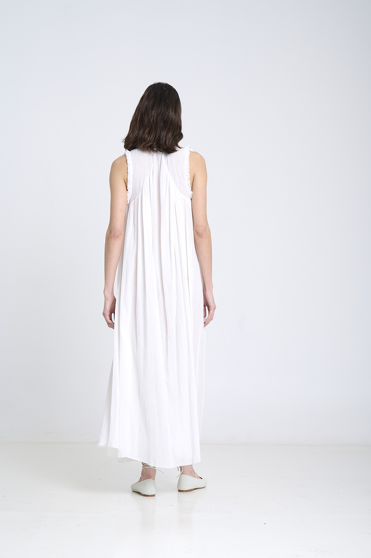 Vestido de bambula y encaje 2