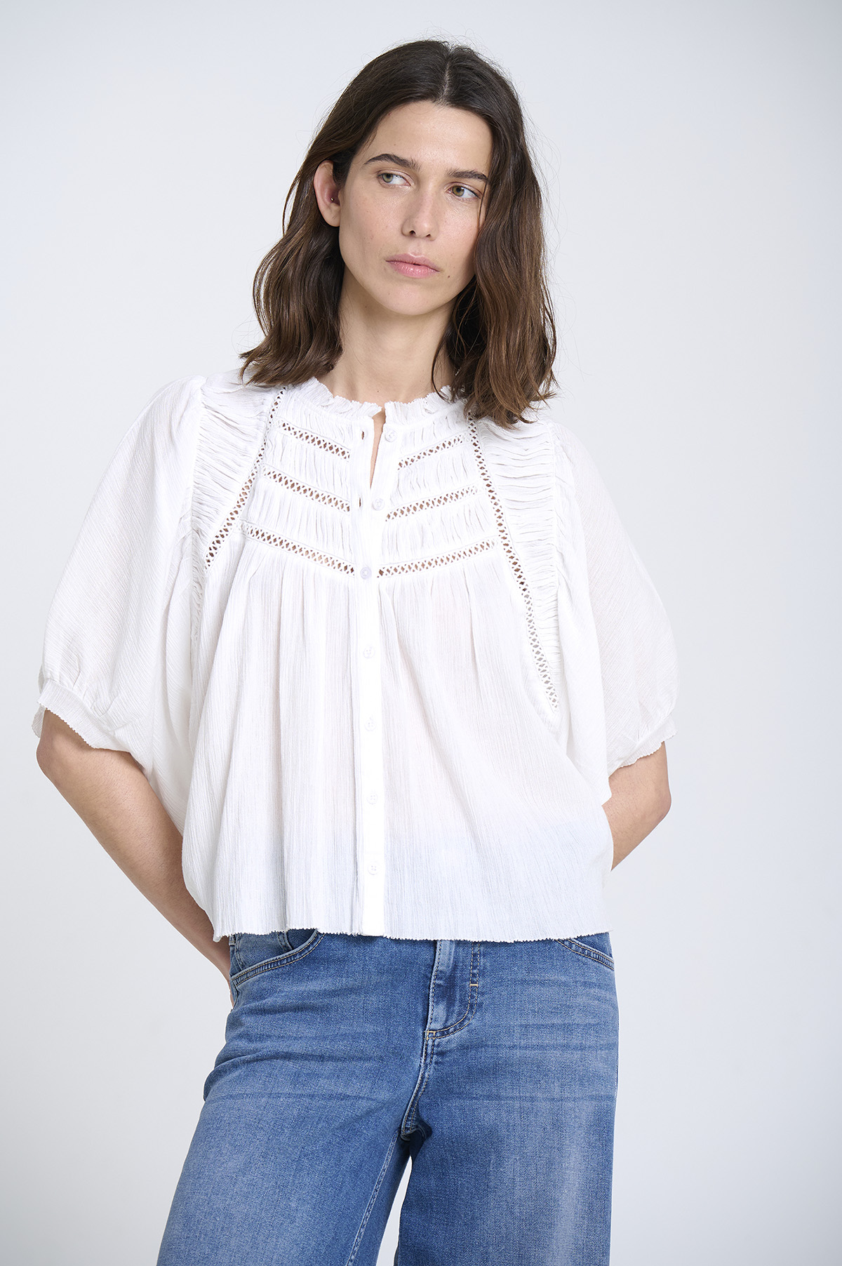 Blusa de bambula y encaje 1