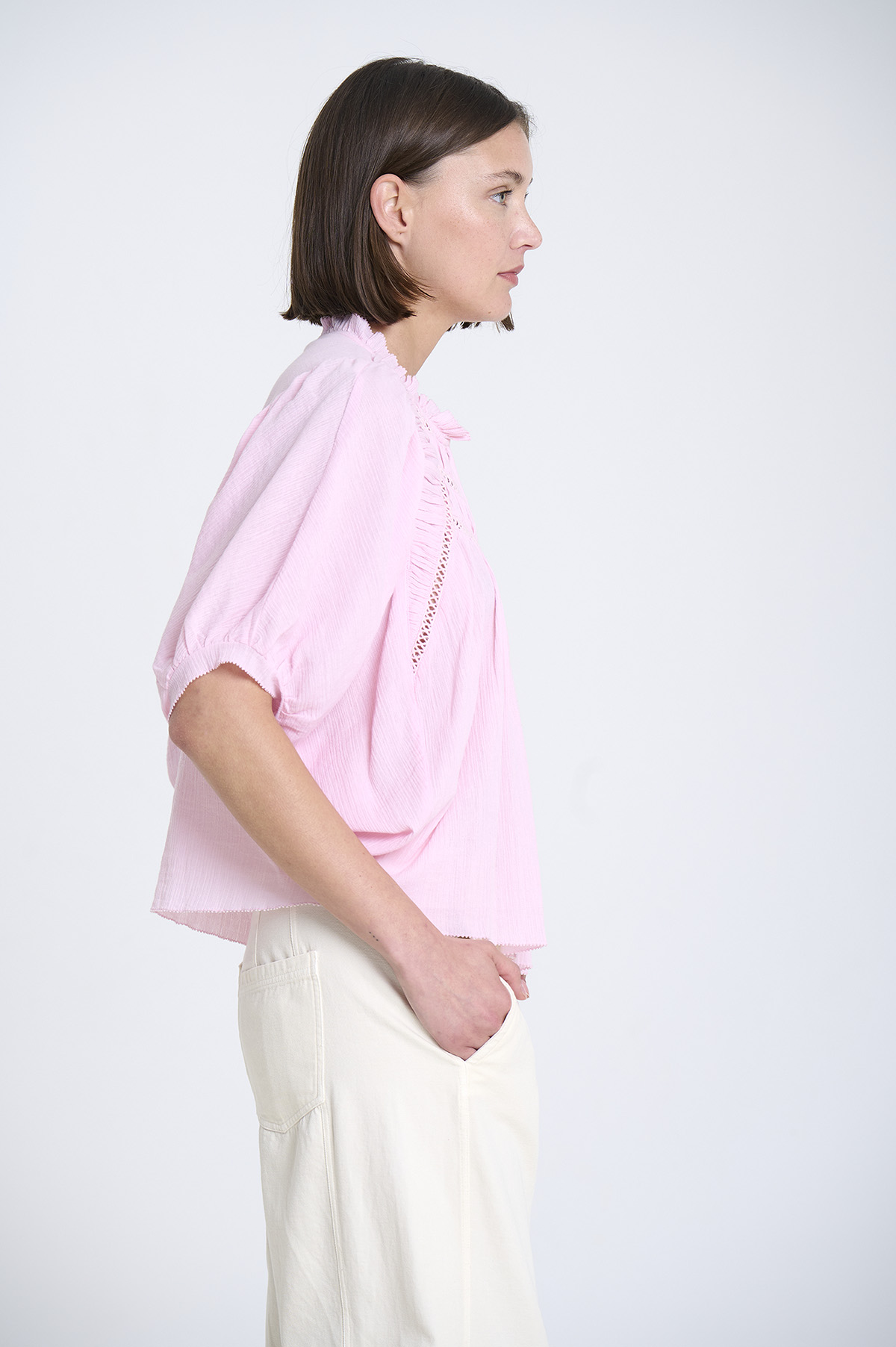 Blusa de bambula y encaje 1