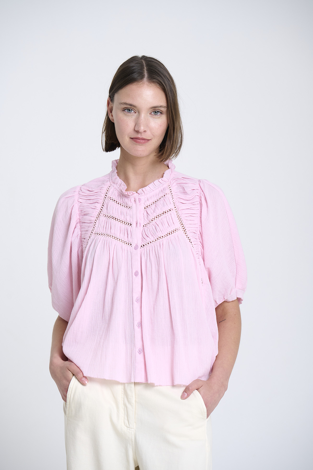 Blusa de bambula y encaje 3