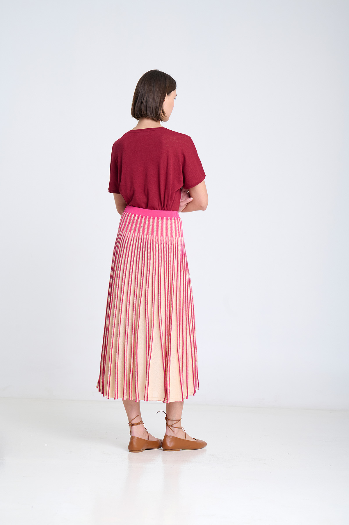 Falda de punto radial a rayas | ICONIC PIECES 8