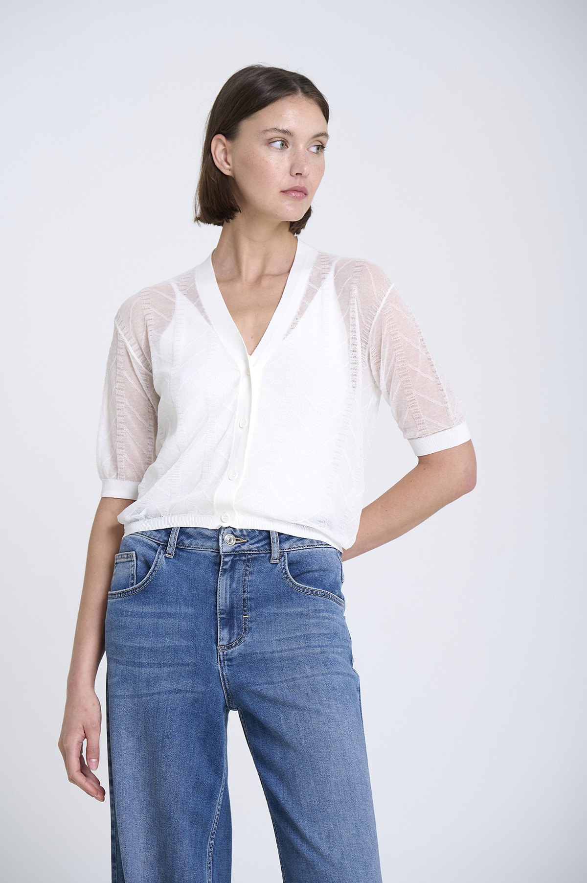 Chaqueta de punto de manga corta 1