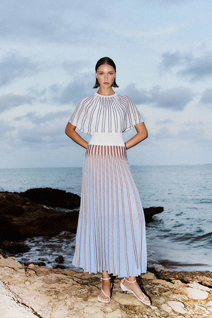 Striped radial knit dress | ICONIC PIECES 1