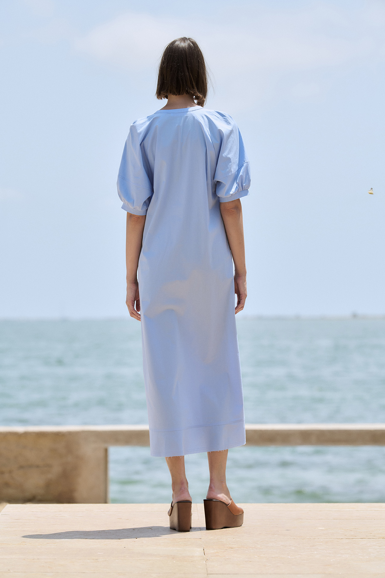 Vestido popelín manga corta 1
