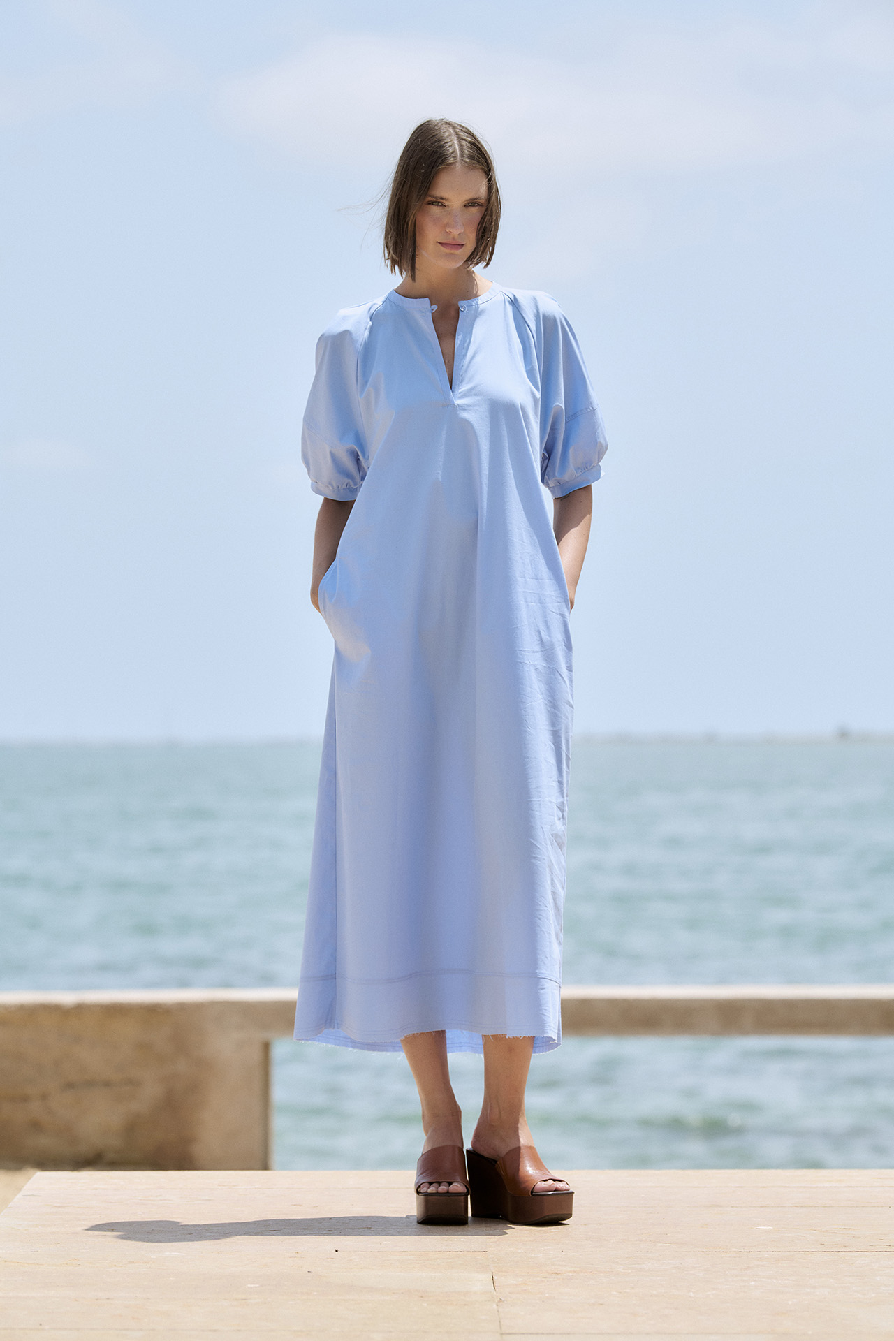 Vestido popelín manga corta 2