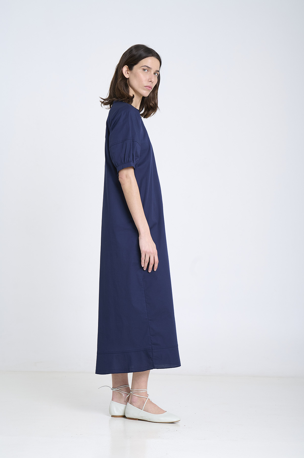 Poplin short-sleeve dress 1