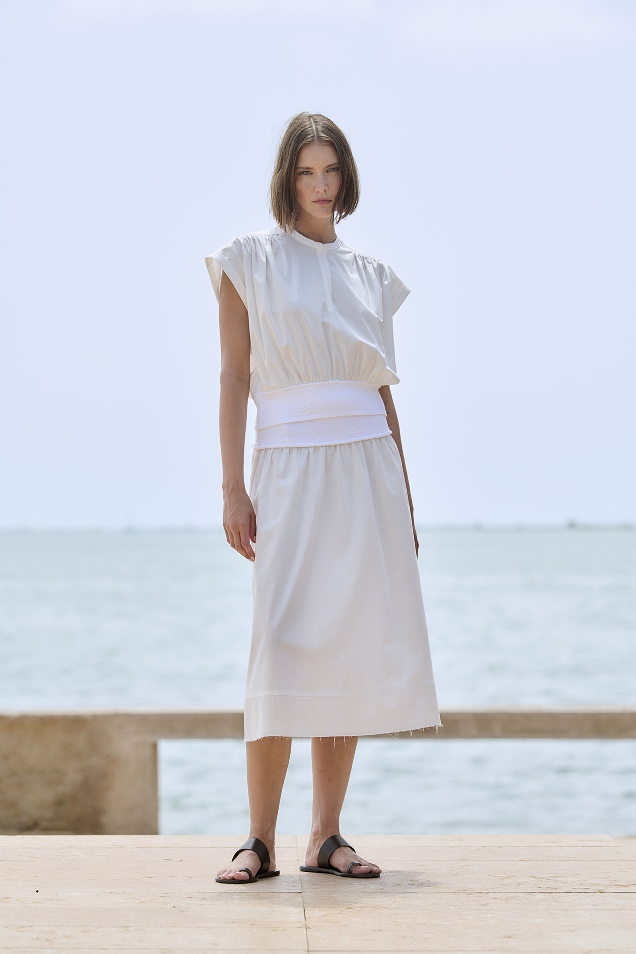 Blusa combinada popelín y punto | ICONIC PIECES