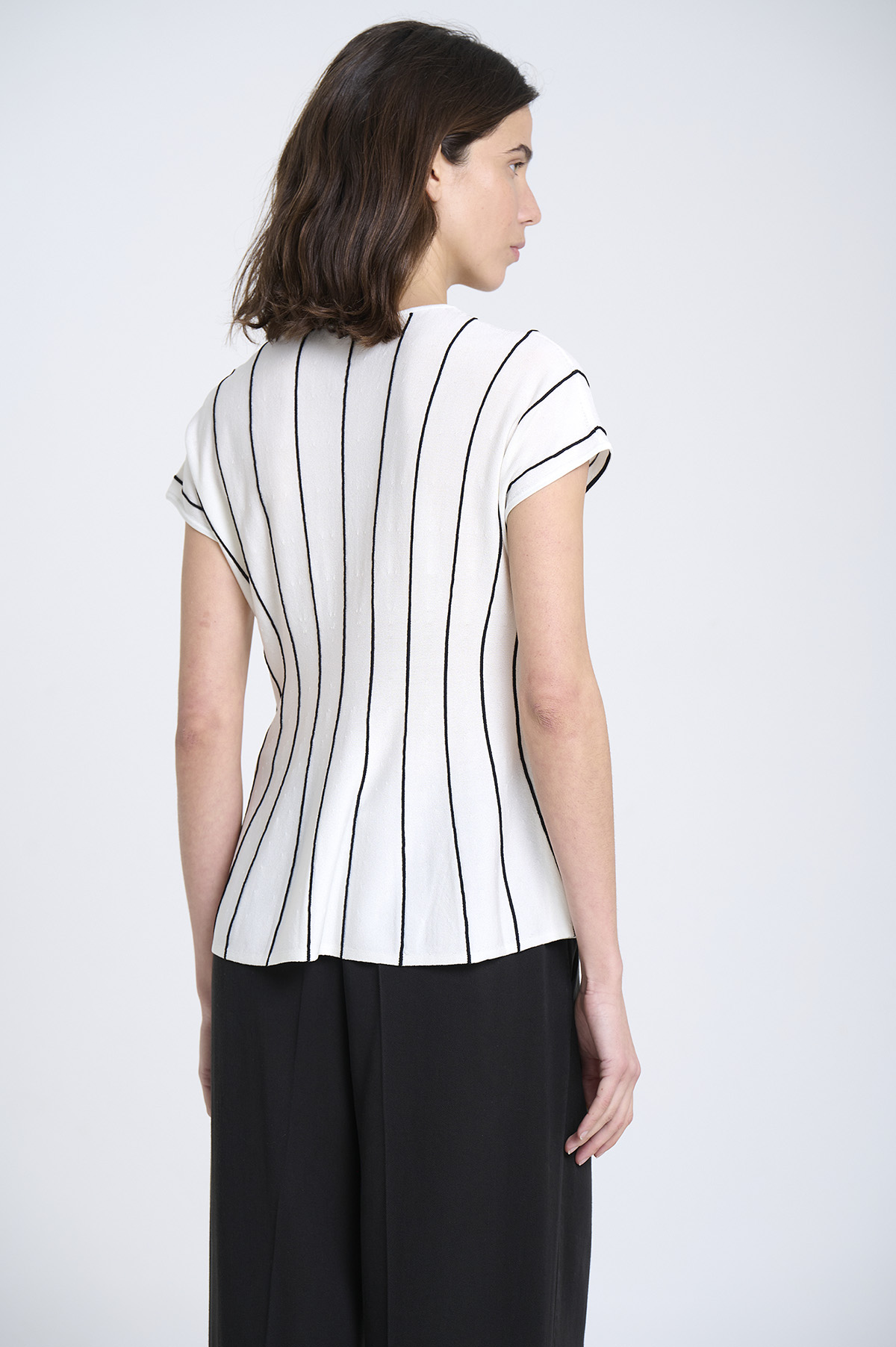 Vertical striped peplum top | ICONIC PIECES 5