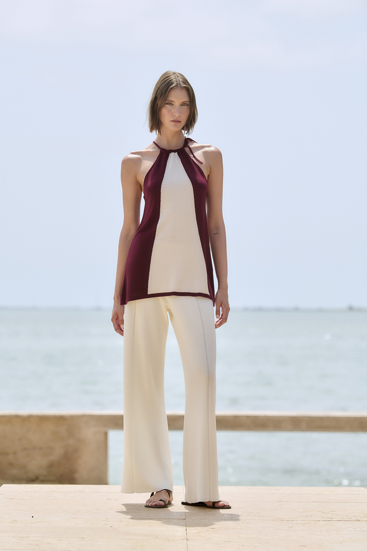 Straight Compact-Knit Pants 2