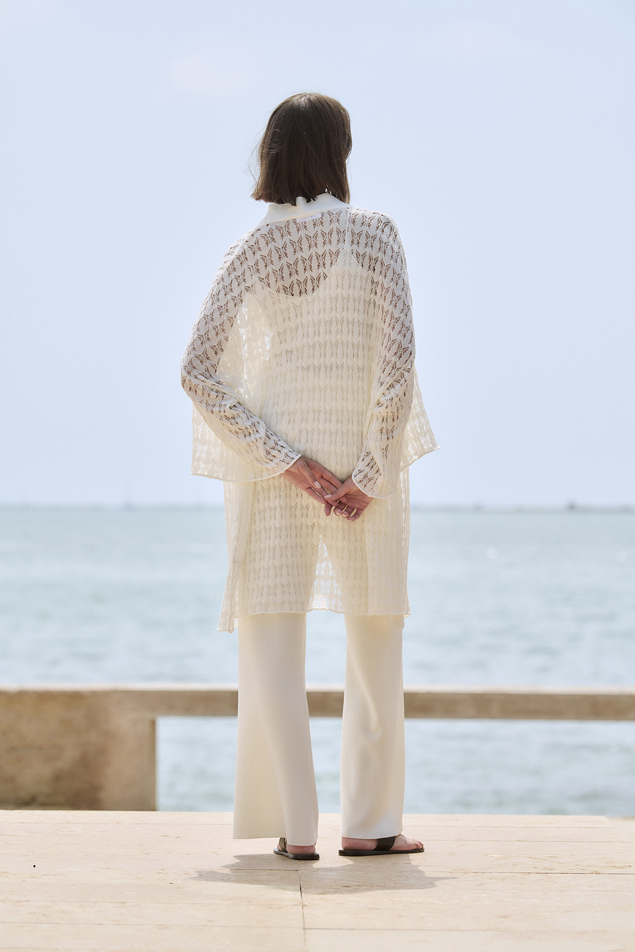 Straight Compact-Knit Pants 1