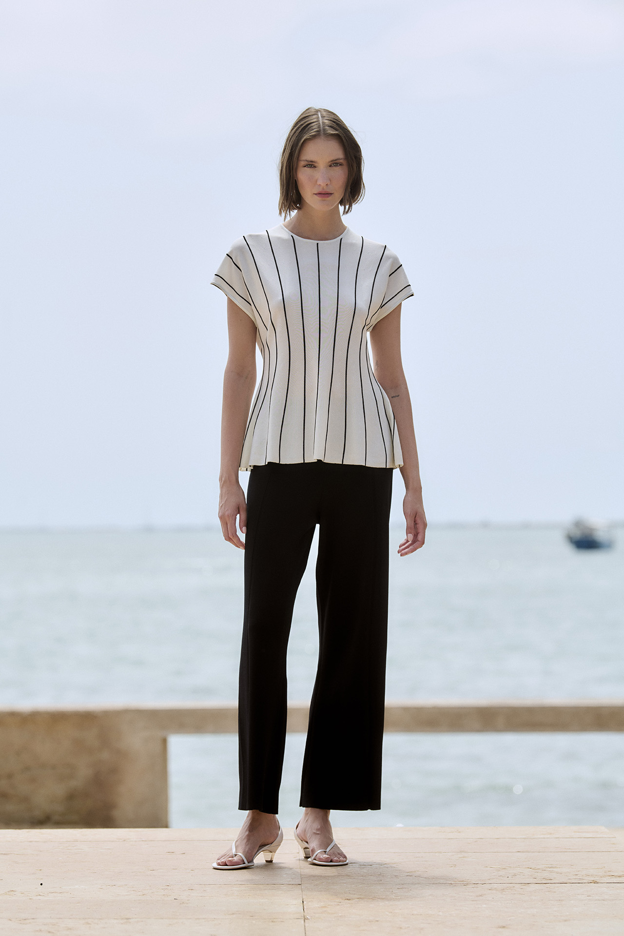 Straight Compact-Knit Pants