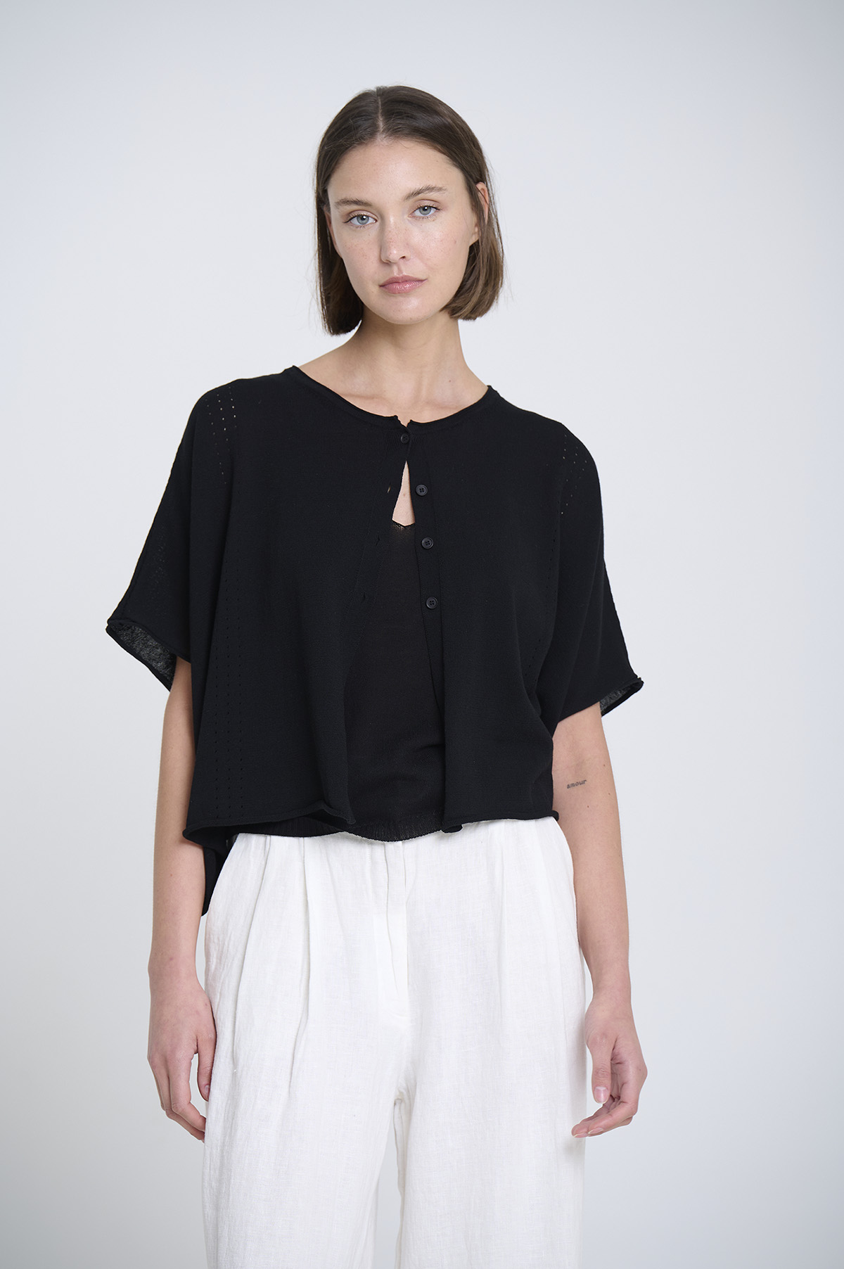 Oversized fine knit jacket 1