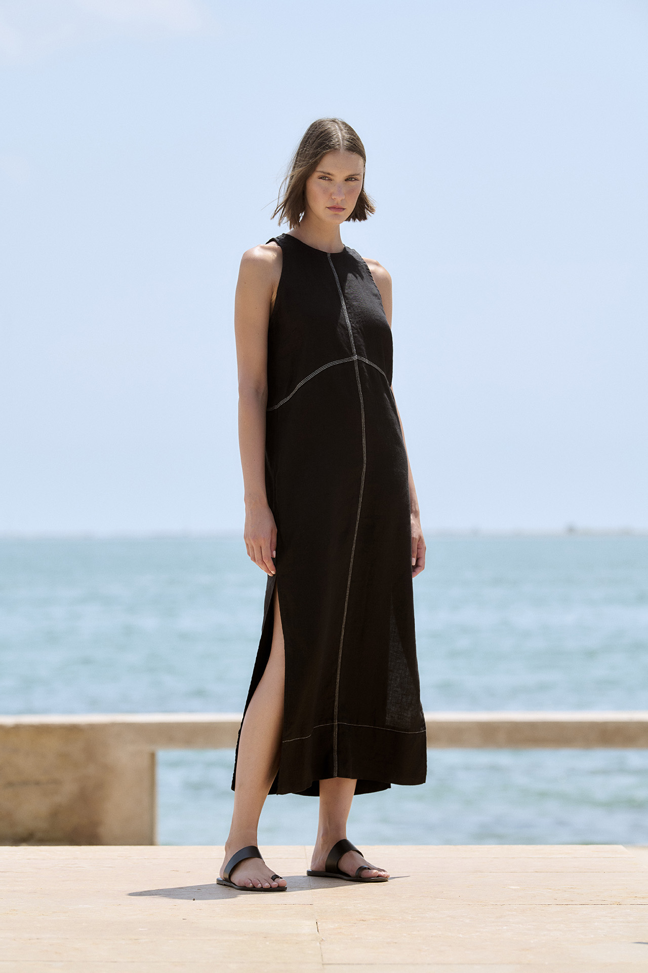 Vestido largo de lino