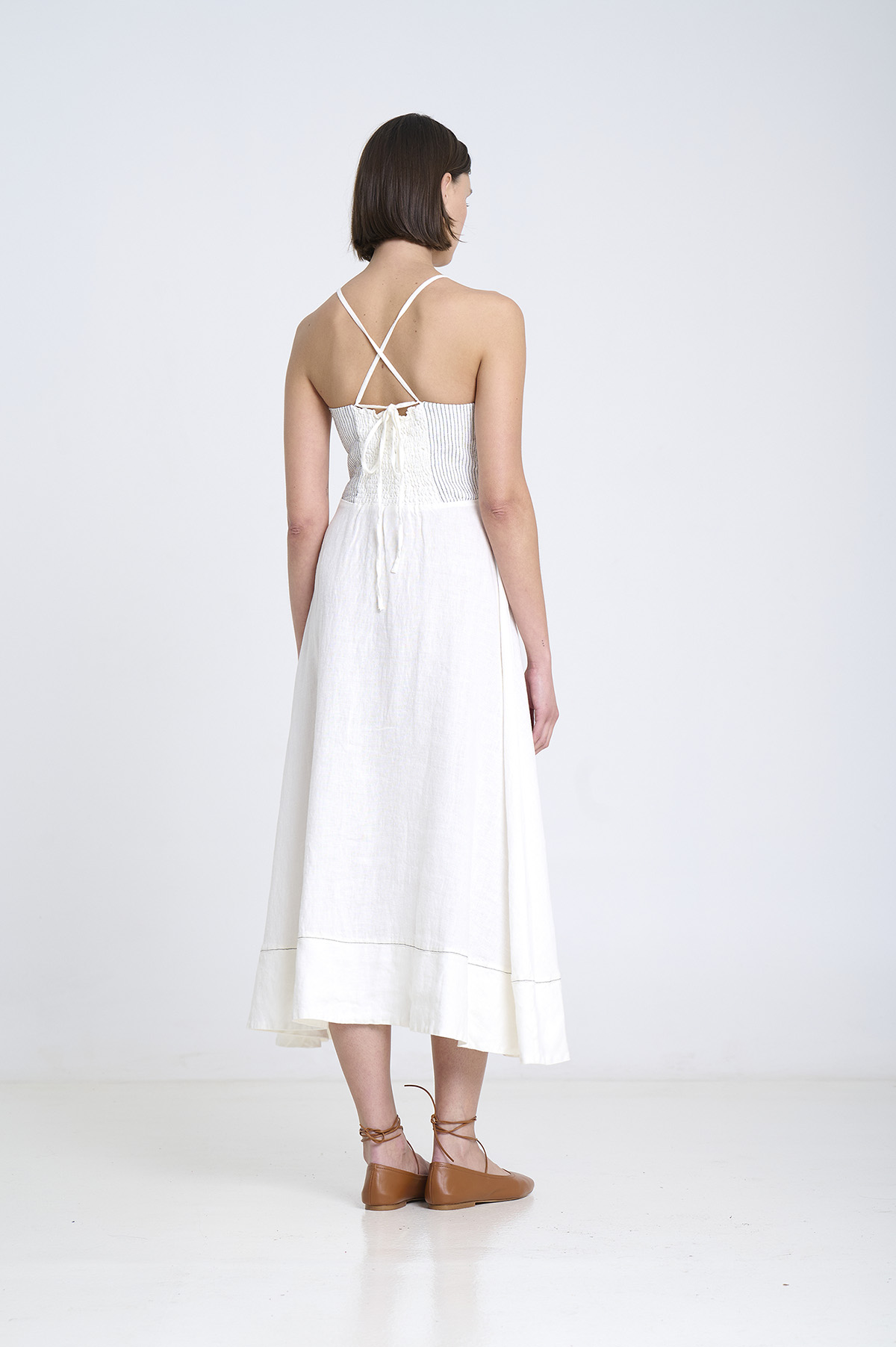 Linen Dress with Multiway Straps 2