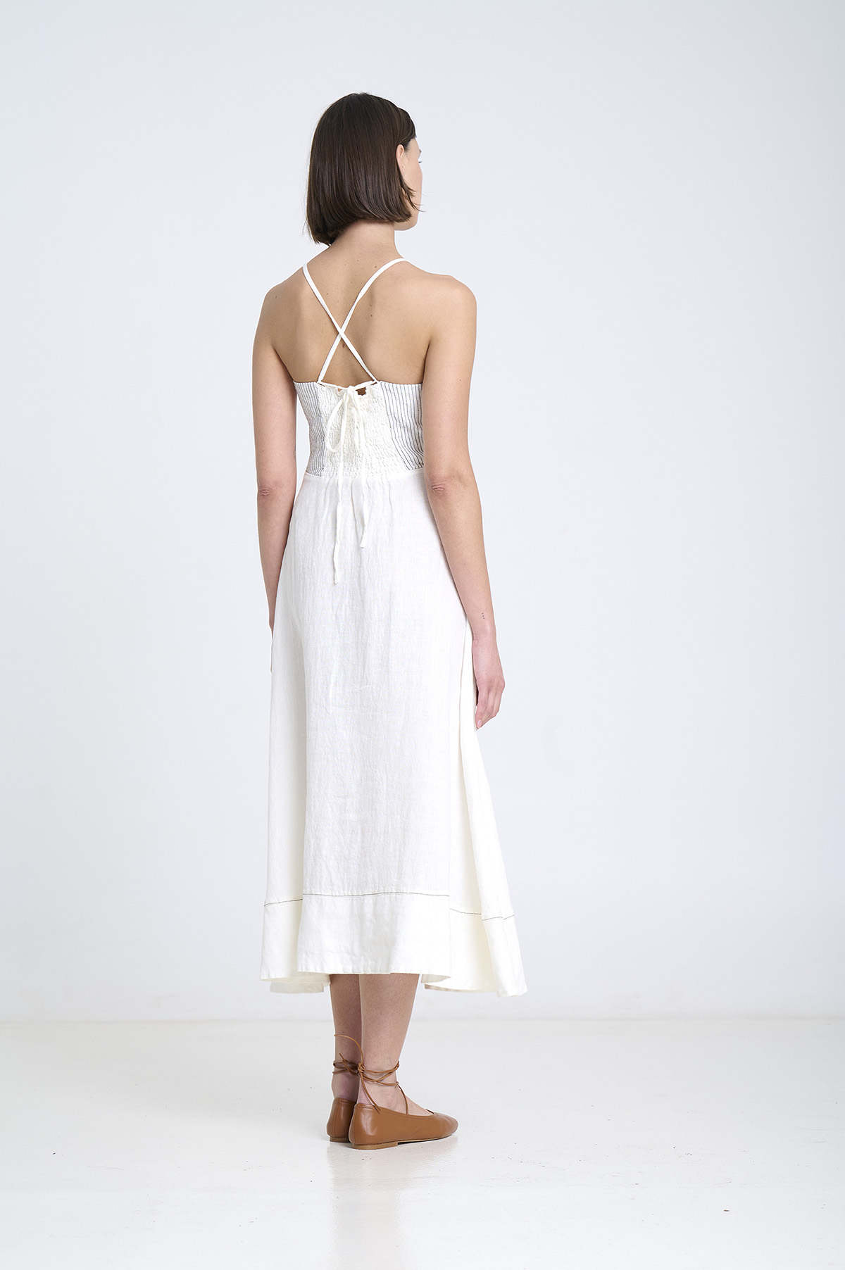 Linen Dress with Multiway Straps 4