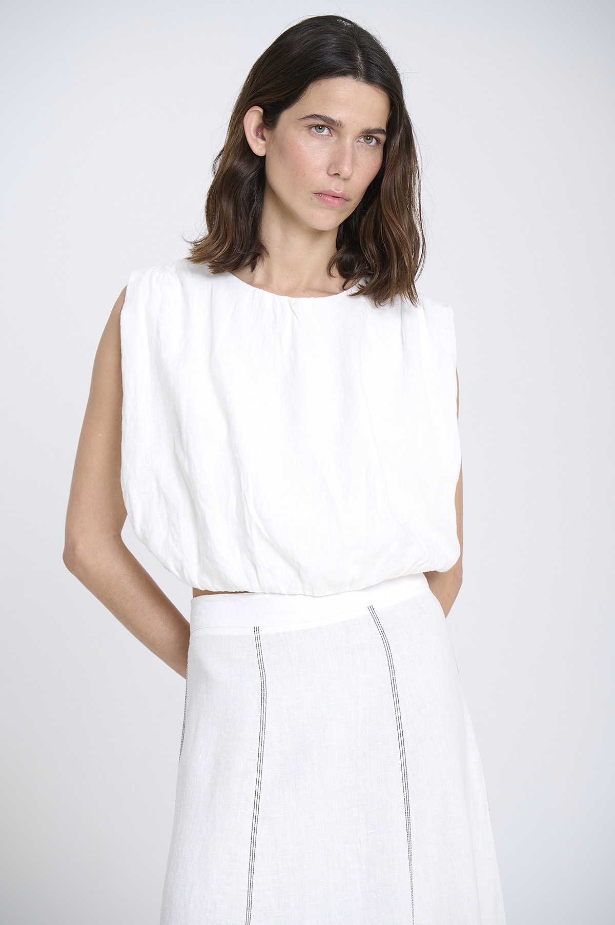 Puffed Linen Top 1