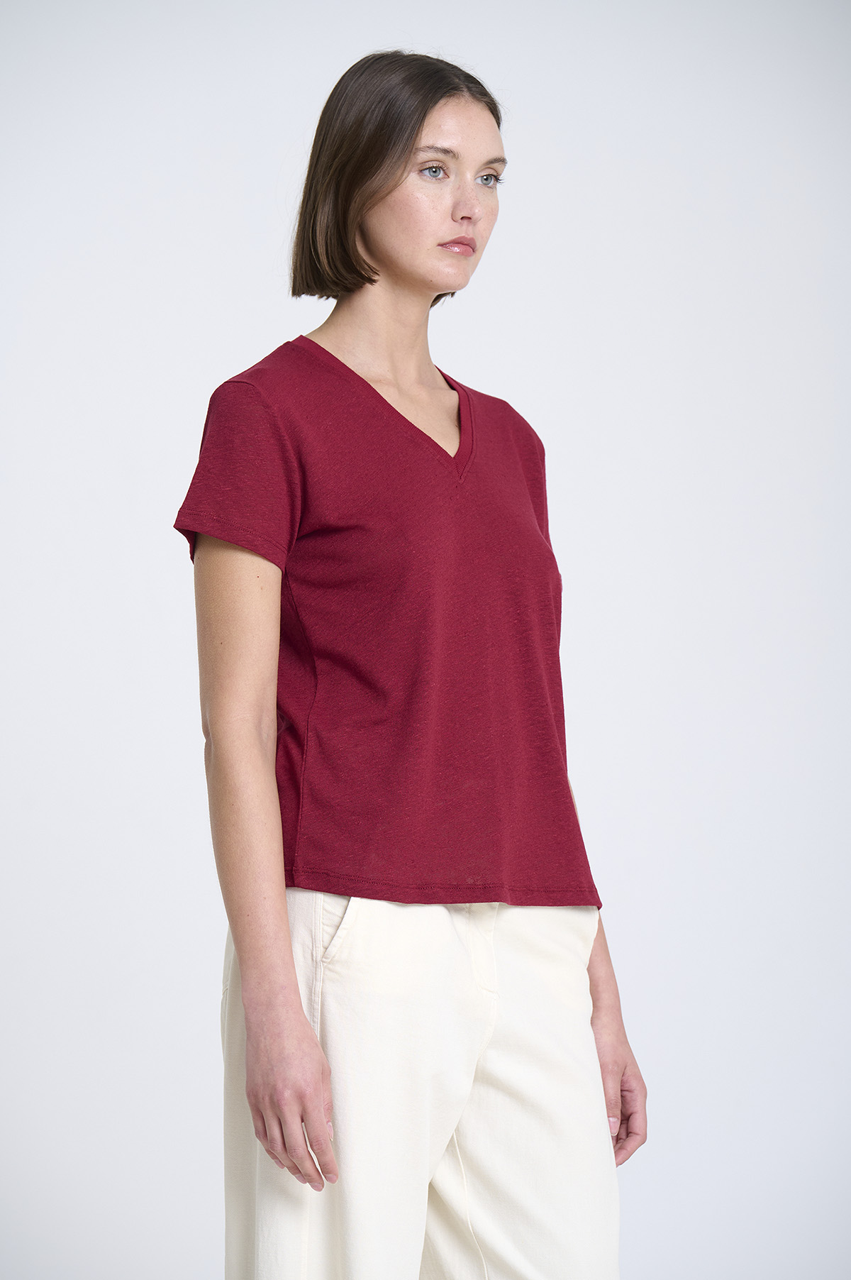 V-Neck Short Sleeve T-Shirt 1