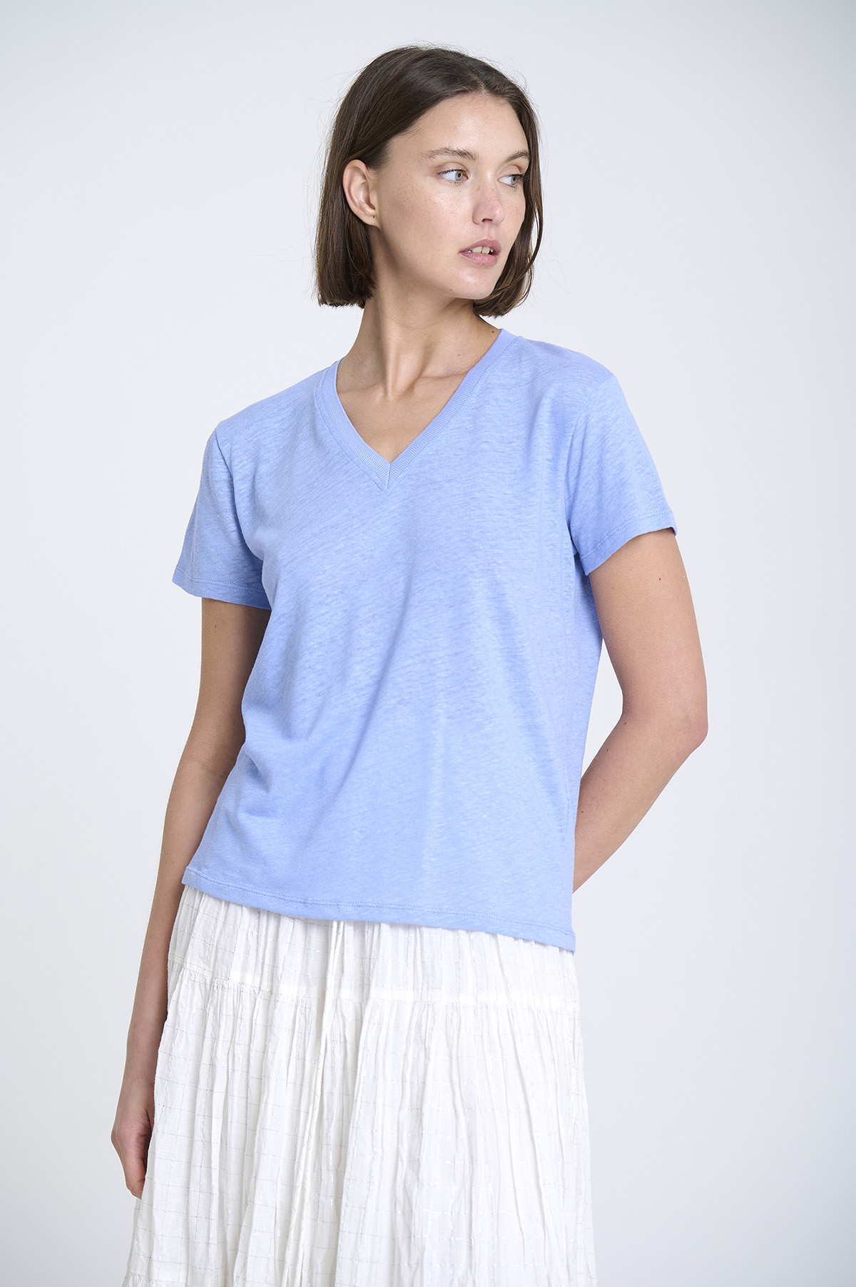 V-Neck Short Sleeve T-Shirt 1