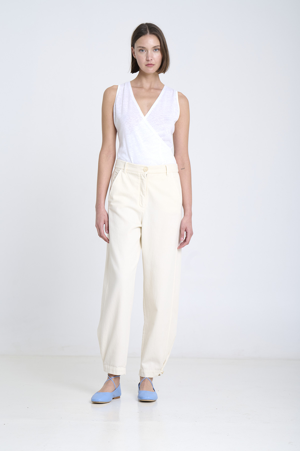 Cross-Over Circular Knit Top