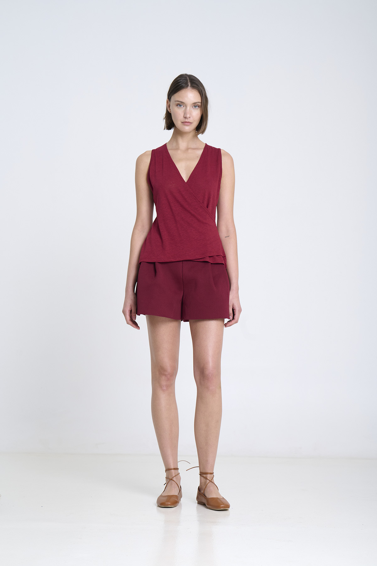 Cross-Over Circular Knit Top