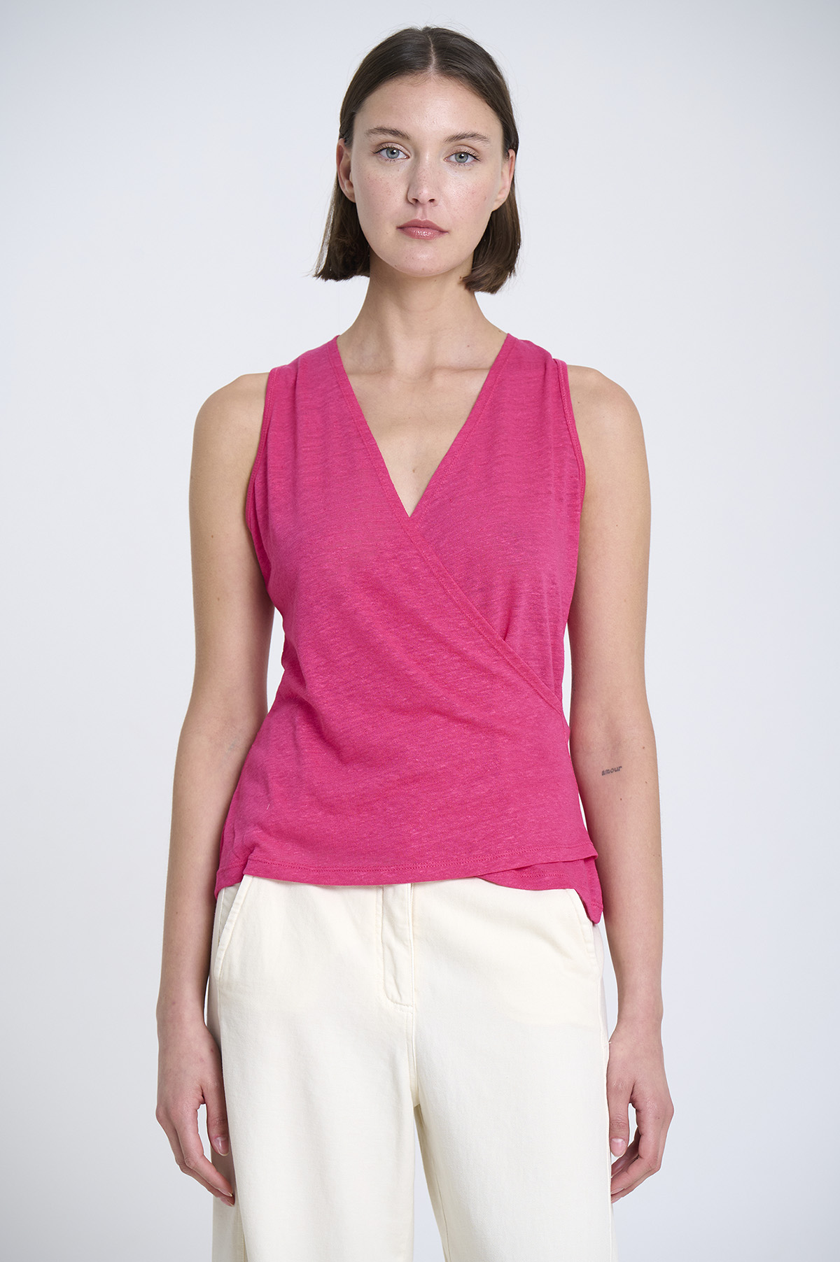 Cross-Over Circular Knit Top