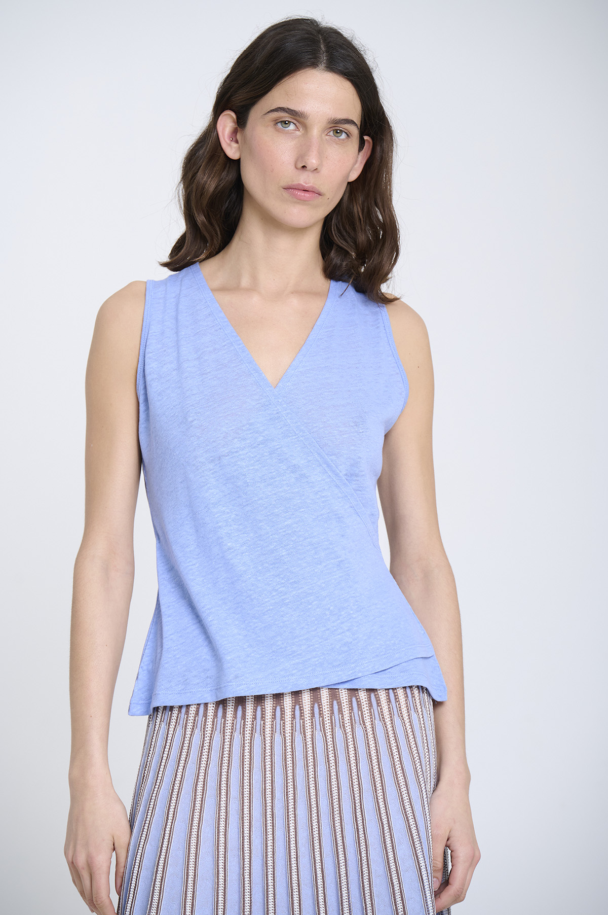 Cross-Over Circular Knit Top