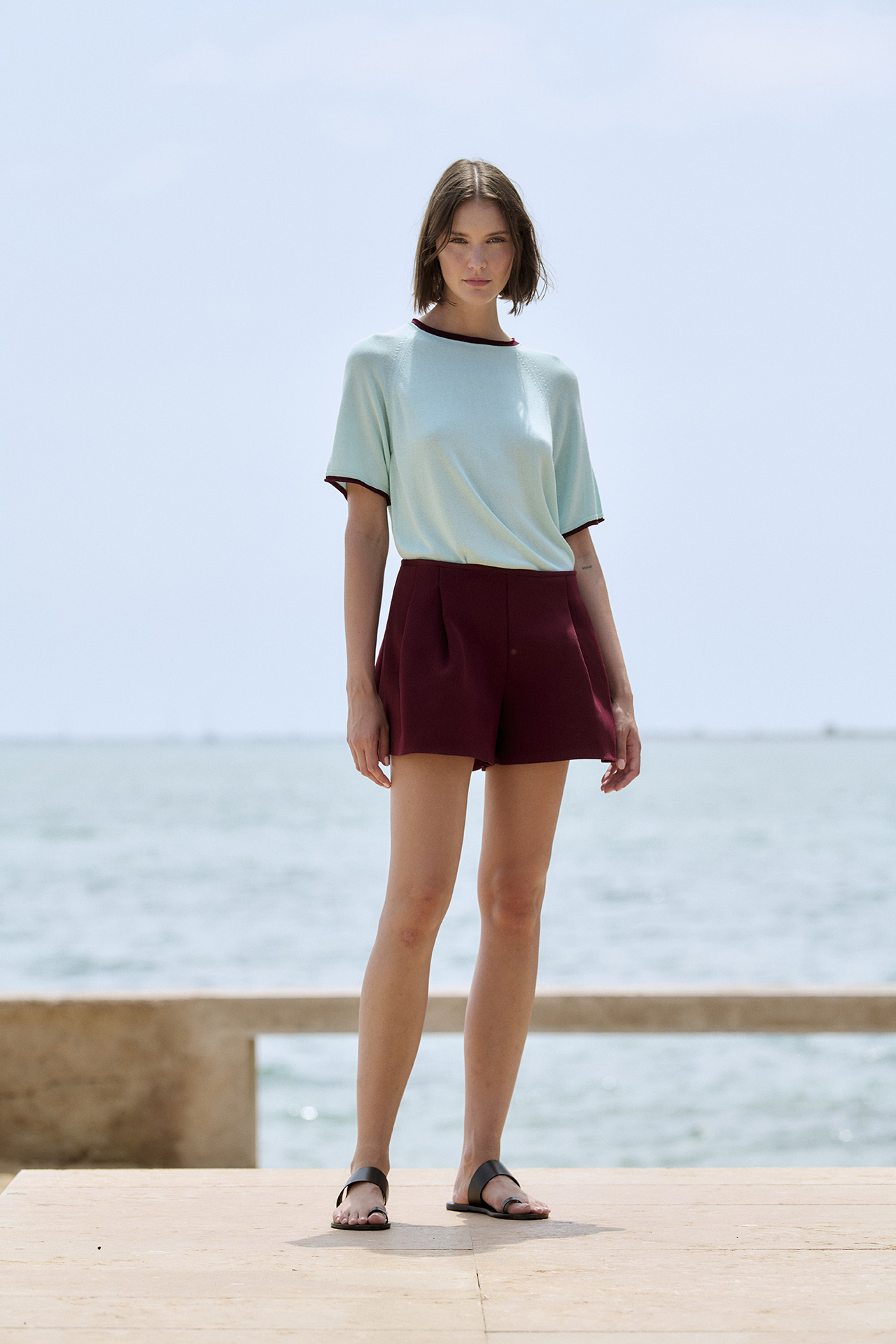 Jersey escote redondo manga corta