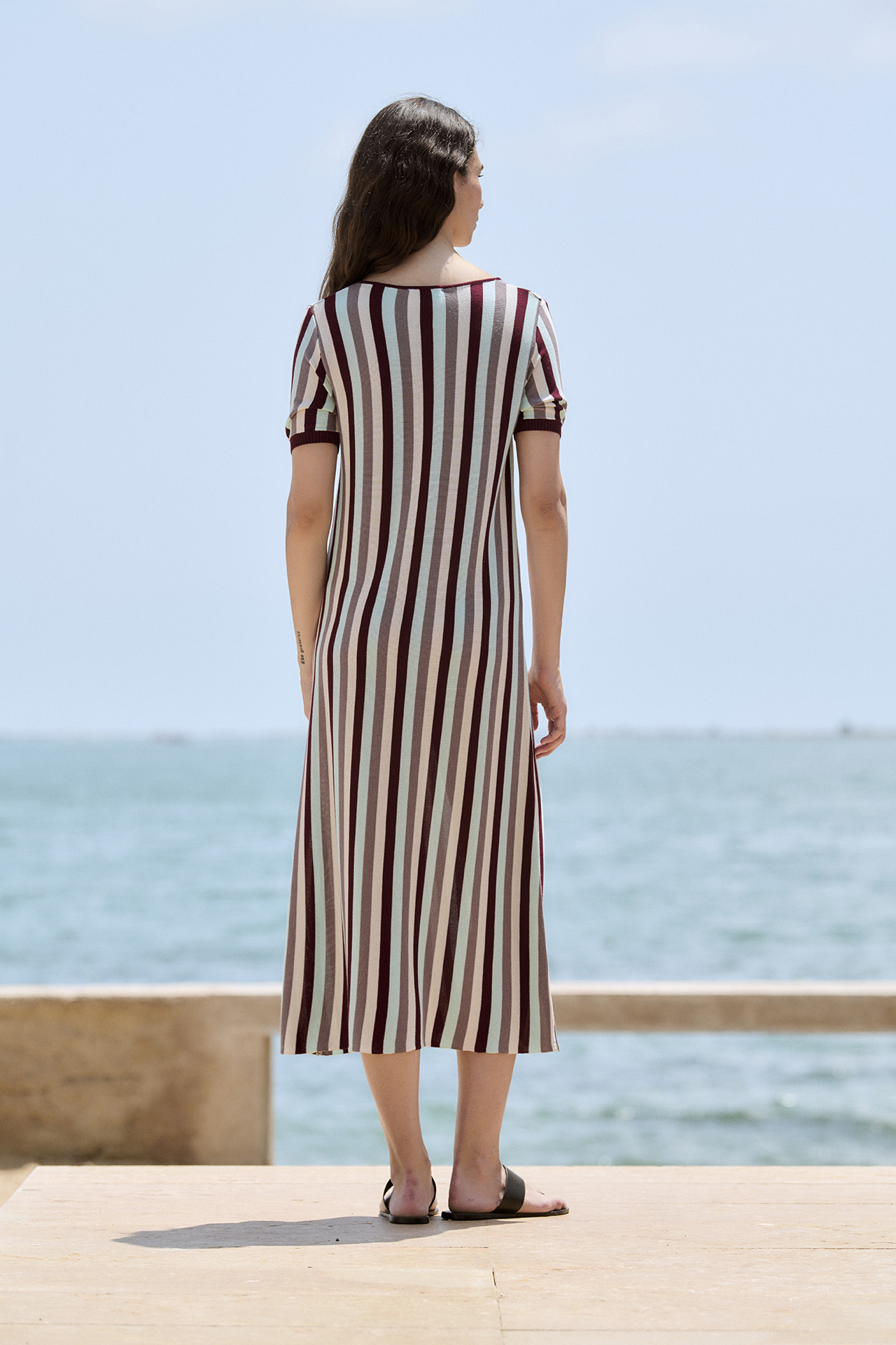 Vestido punto listado vertical 1