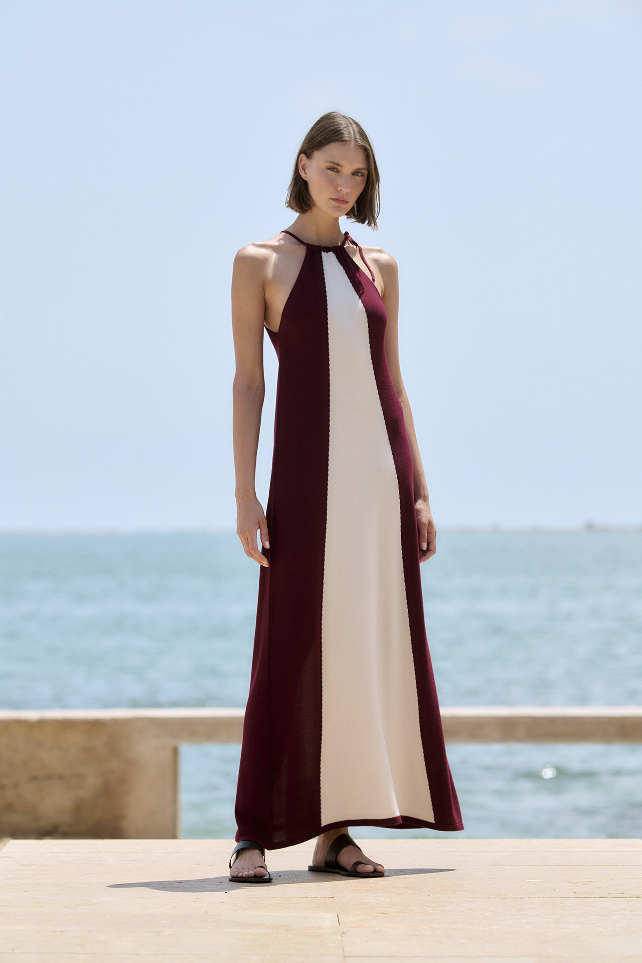 Vestido halter punto