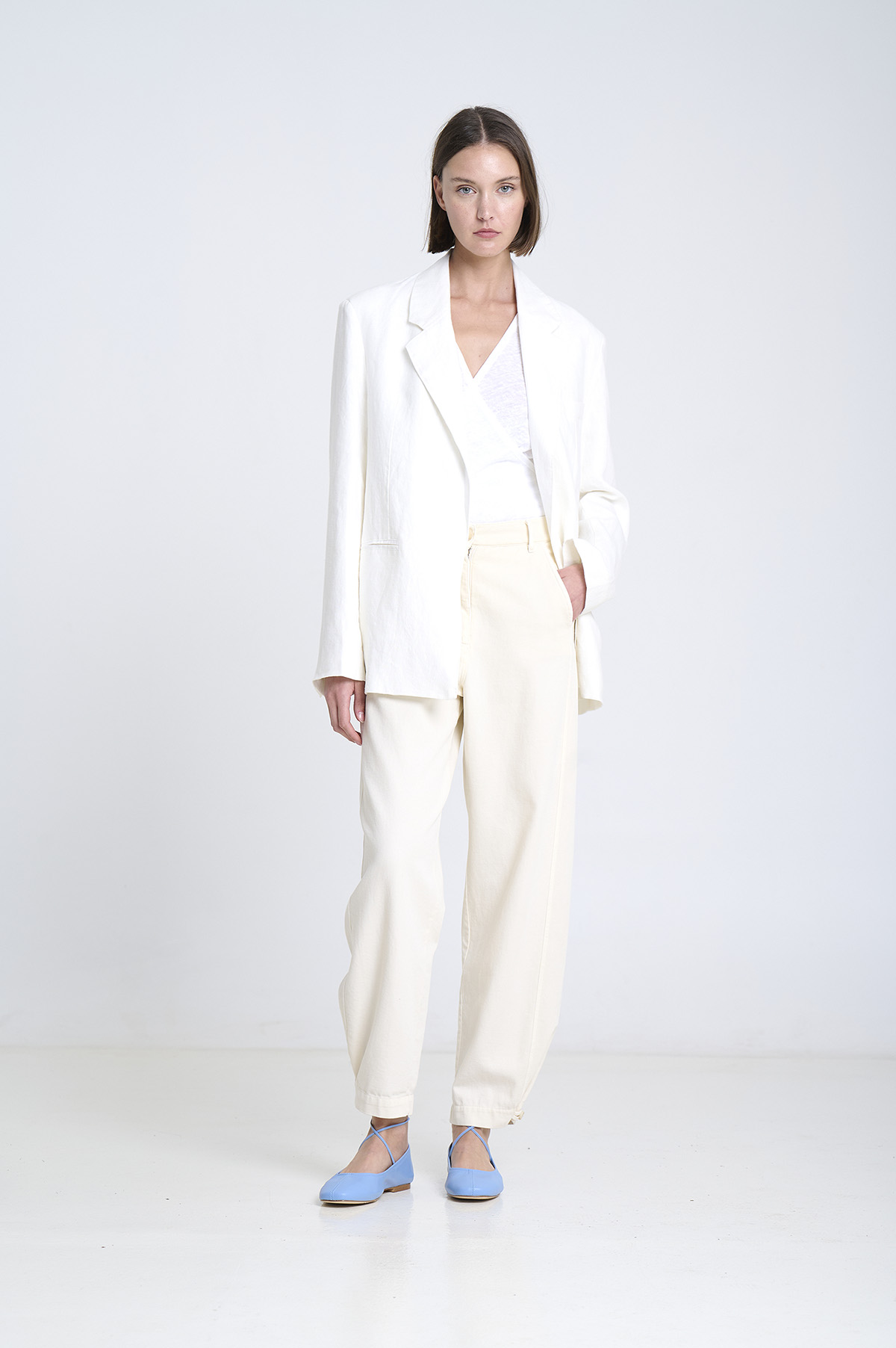 Linen straigt-cut blazer