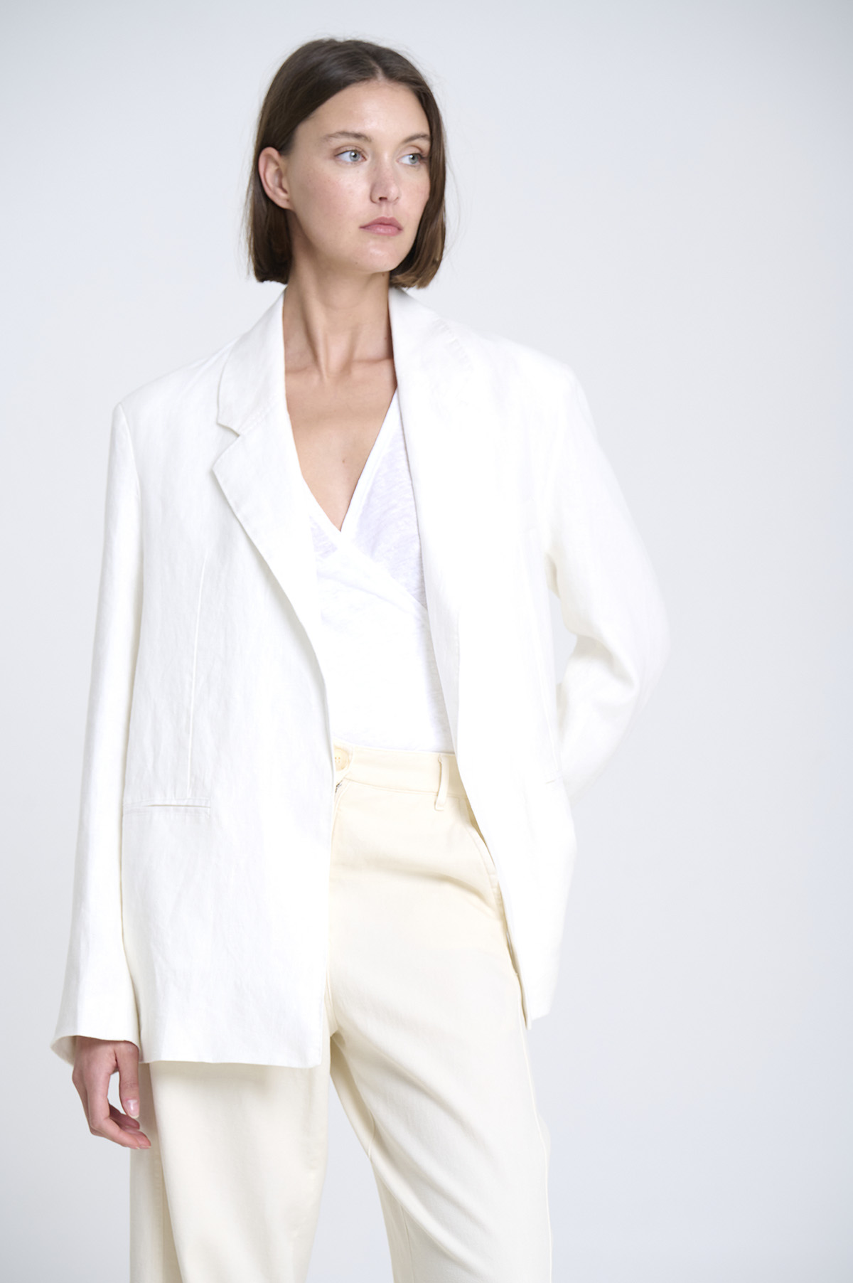 Linen straigt-cut blazer 1