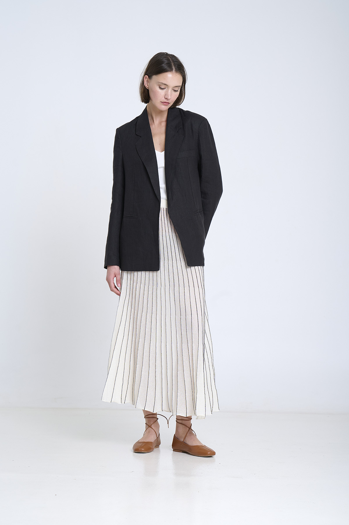 Linen straigt-cut blazer