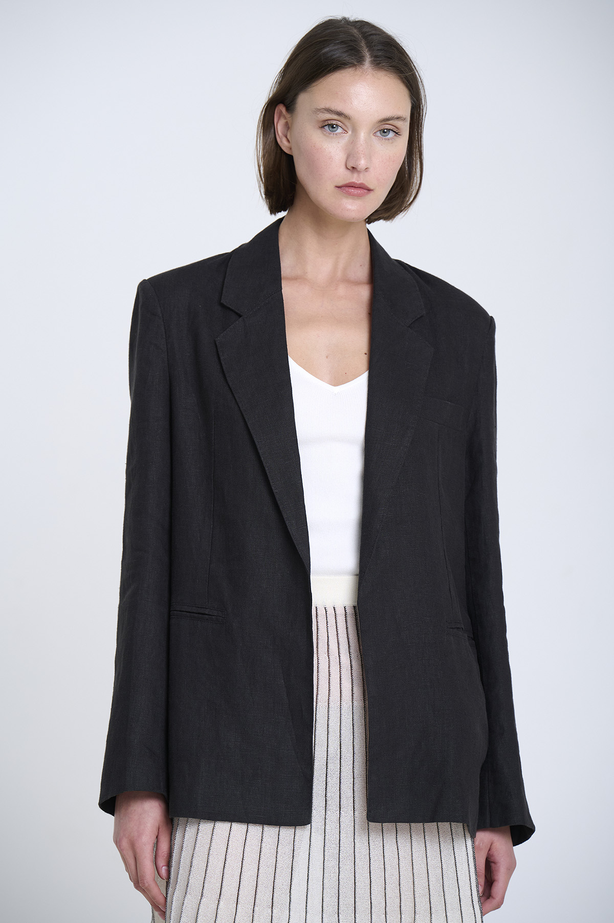 Linen straigt-cut blazer 1