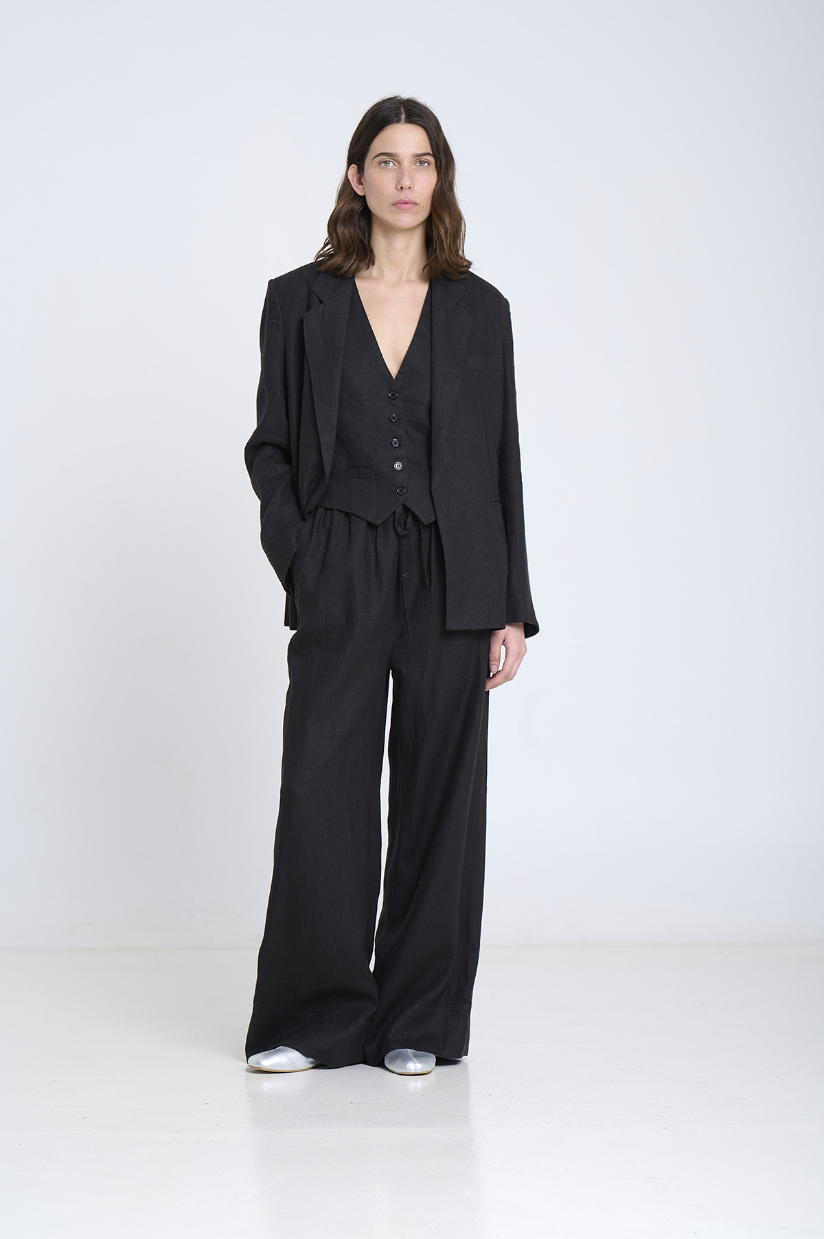 Linen straigt-cut blazer 6