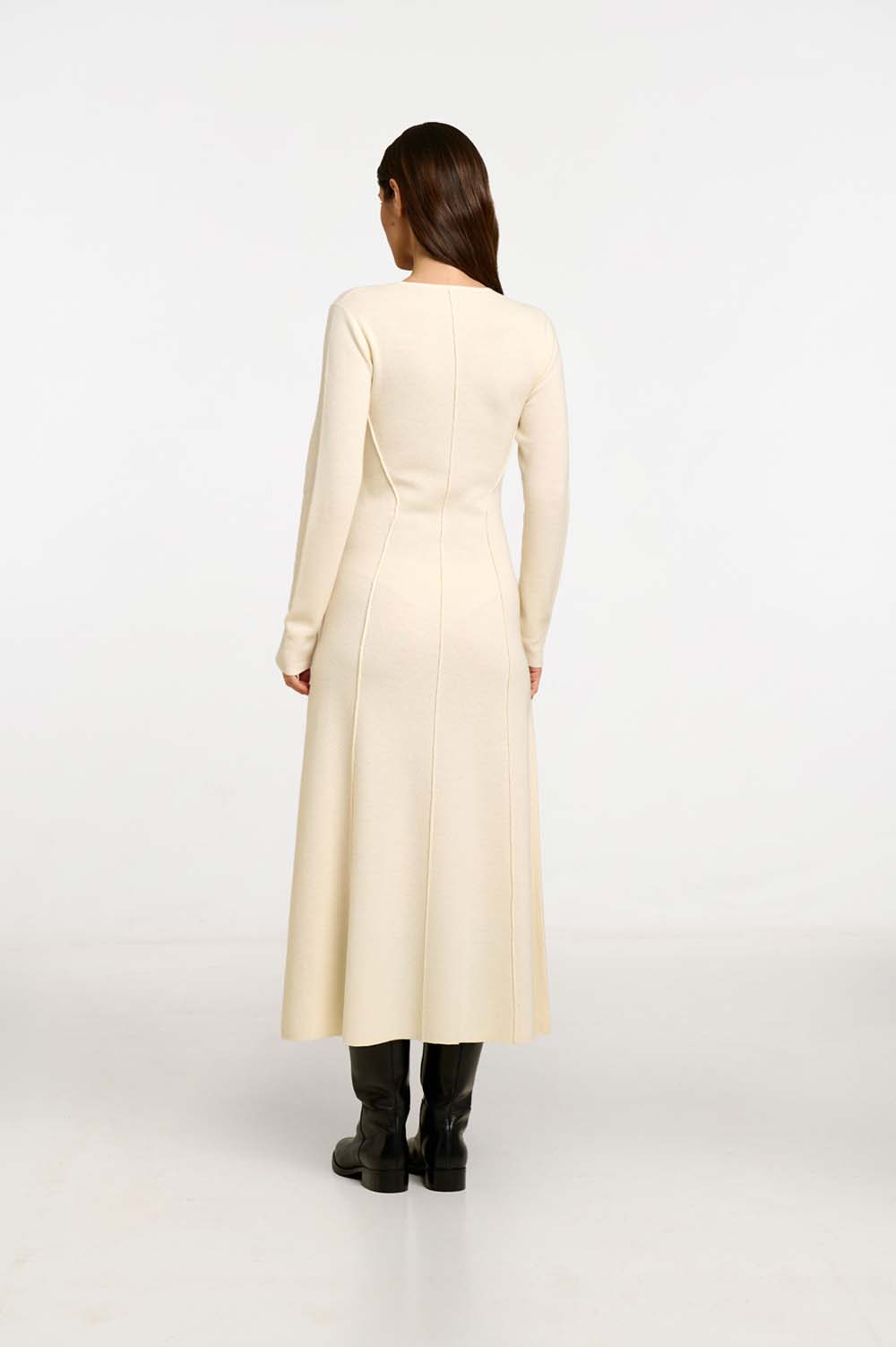 Crew neckline midi dress 4