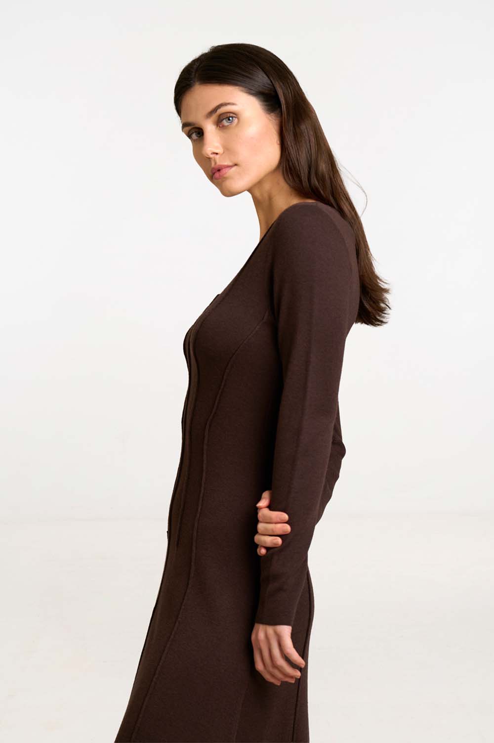 Crew neckline midi dress 4