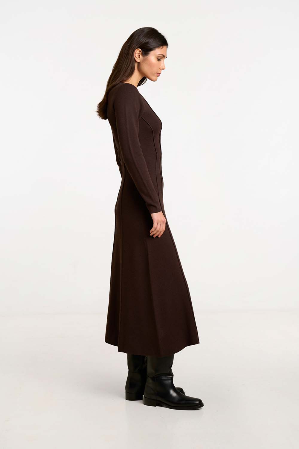 Crew neckline midi dress 3