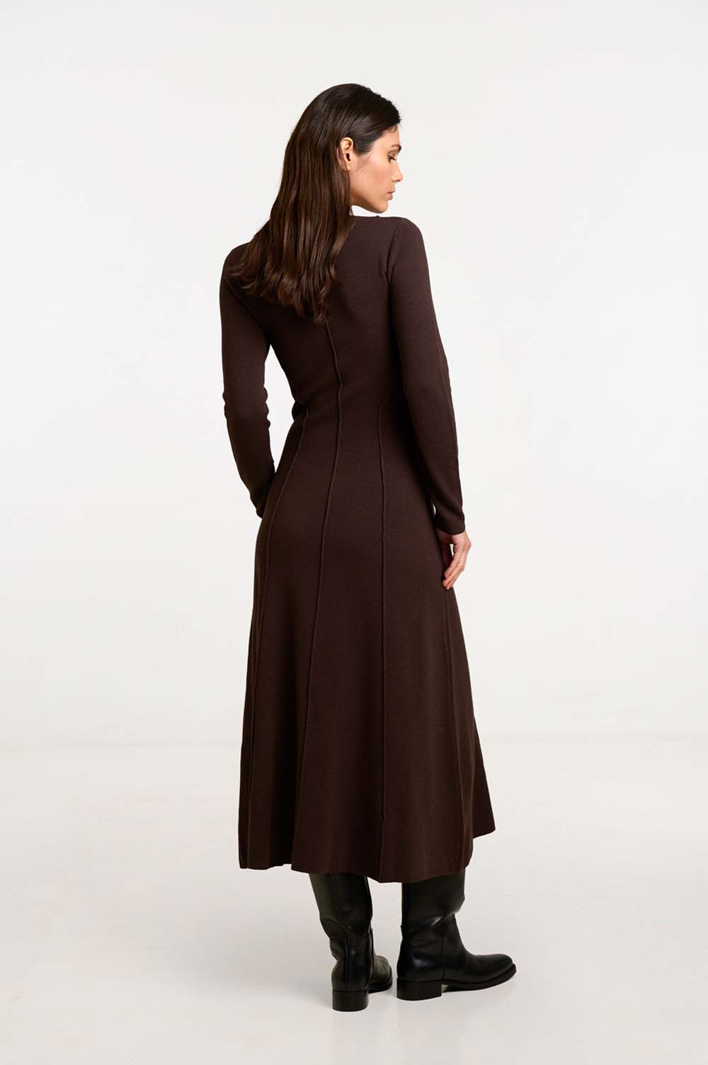 Crew neckline midi dress 6