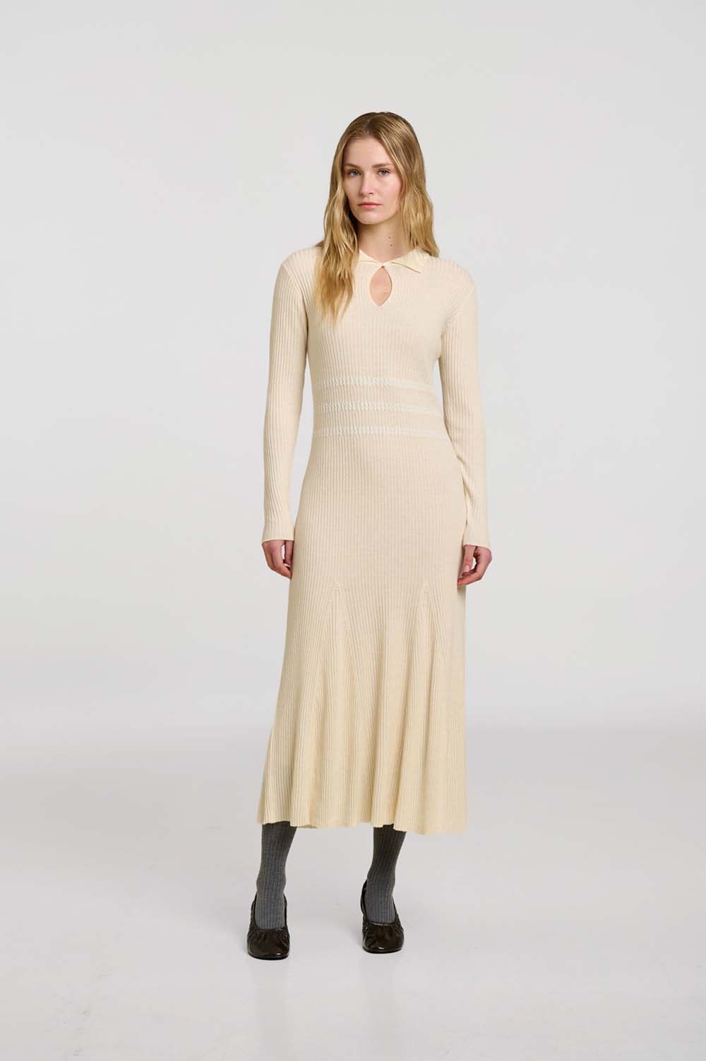 Ribbed godet dress 1