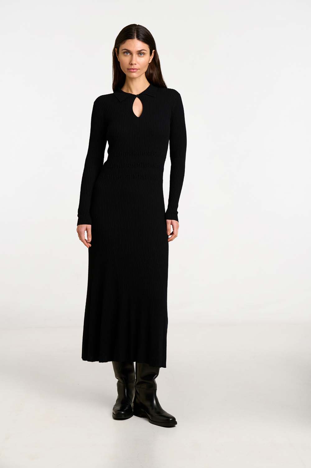 Ribbed godet dress 1
