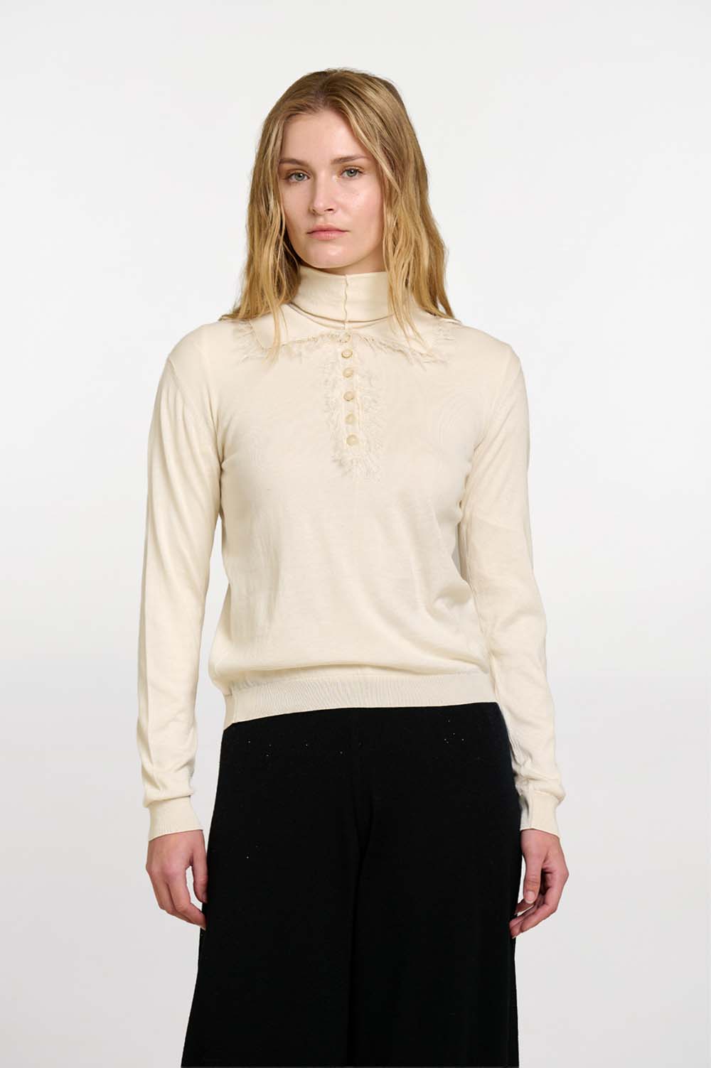 Fringe polo sweater 2