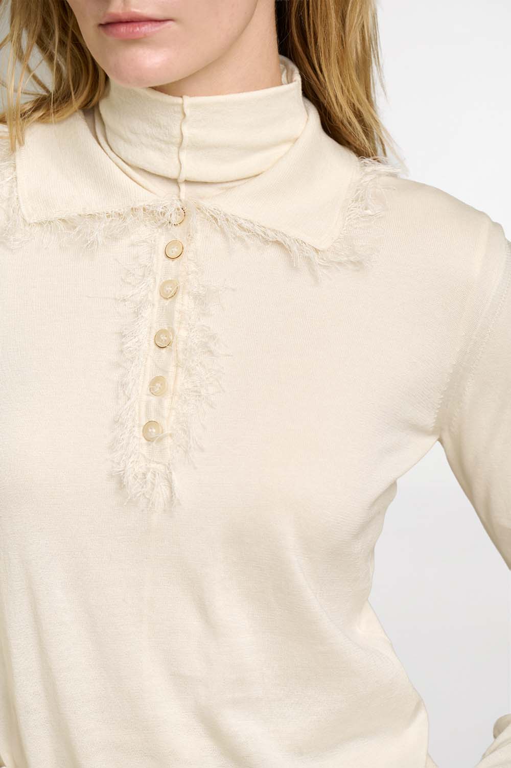 Fringe polo sweater 3