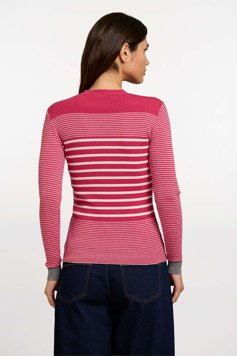 Striped rib sweater 4