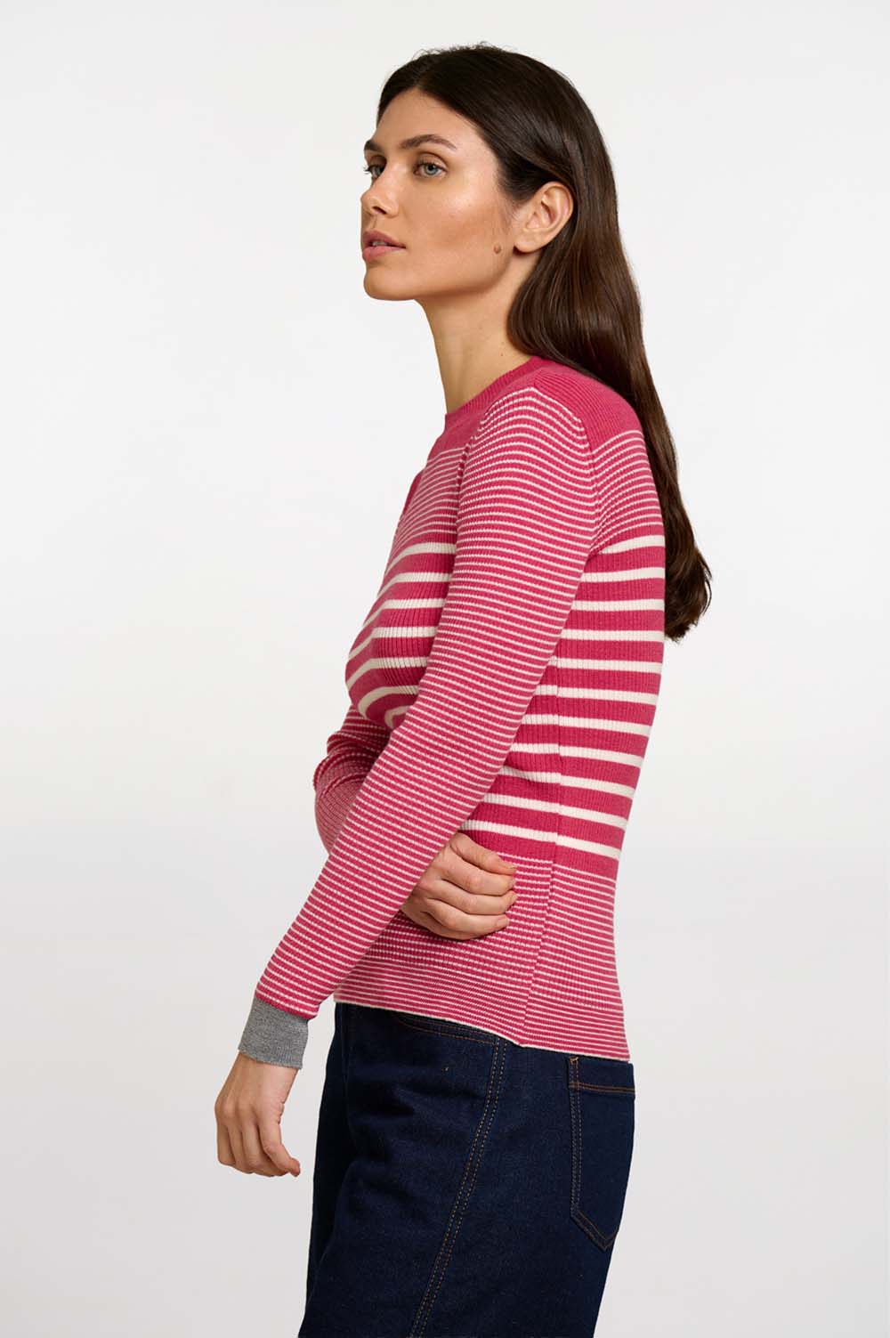 Striped rib sweater 3