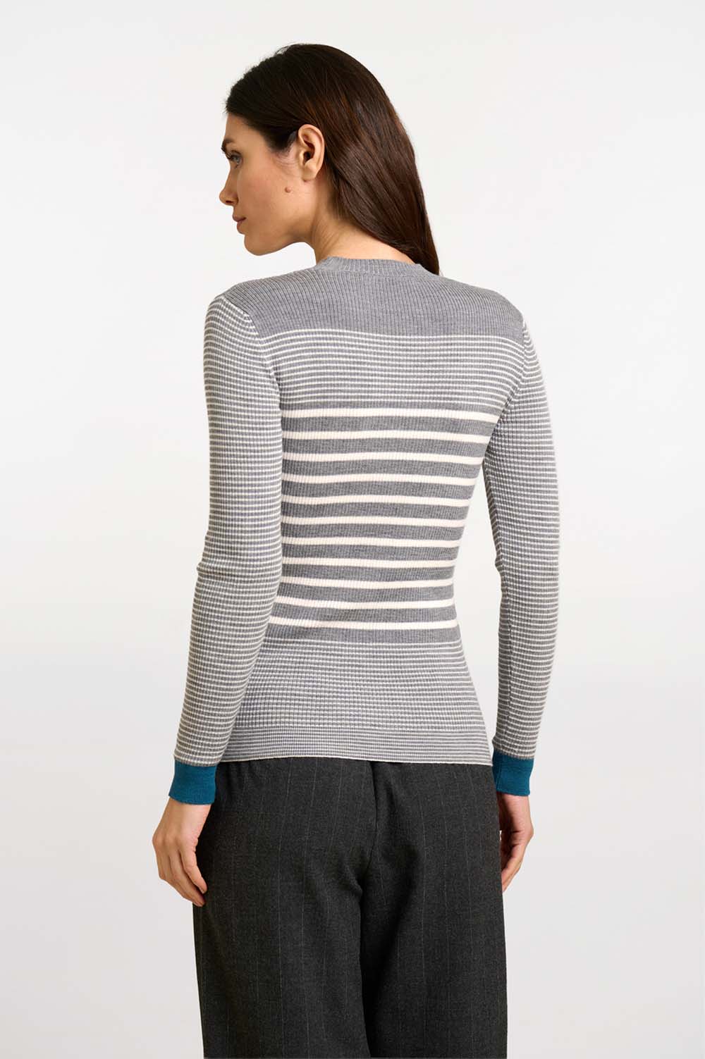 Striped rib sweater 3