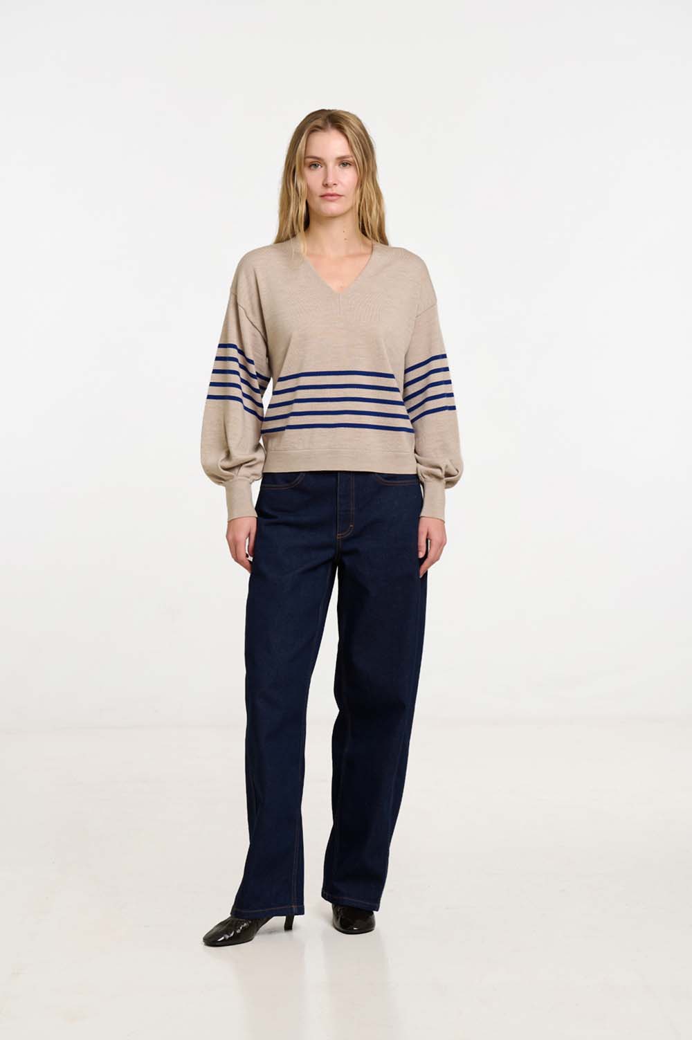 Striped polo sweater 1