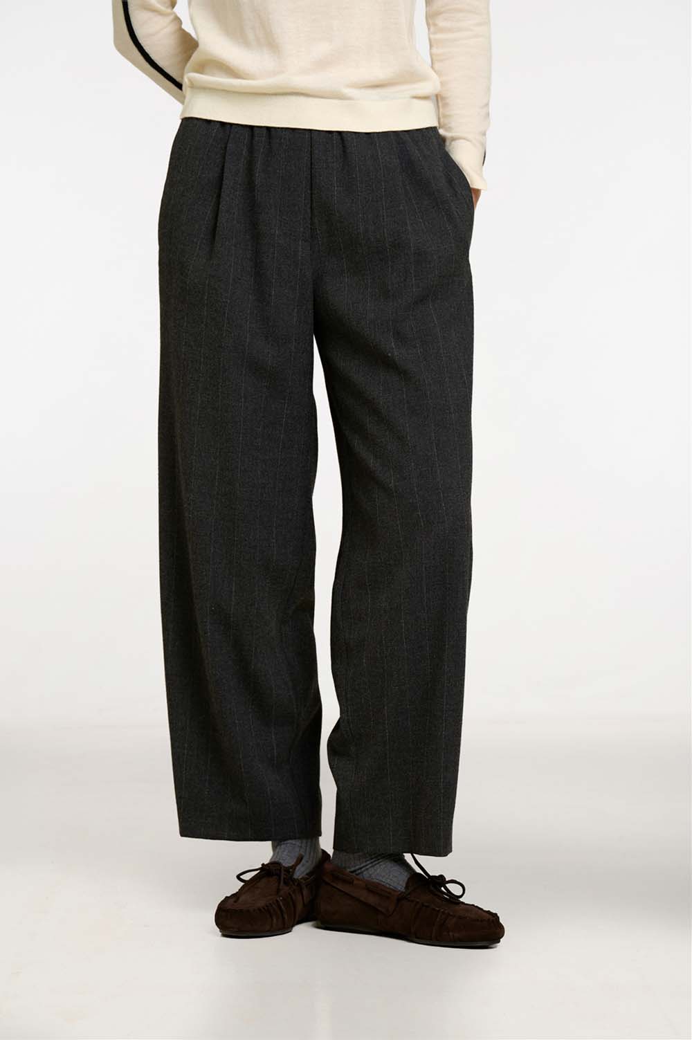 Pinstripe wool trousers 1
