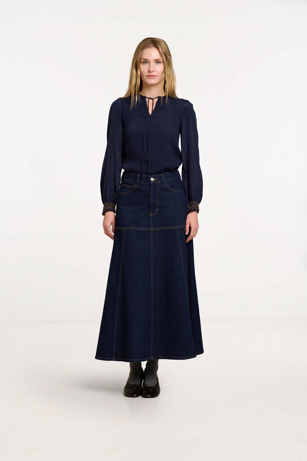 Midi denim skirt 2
