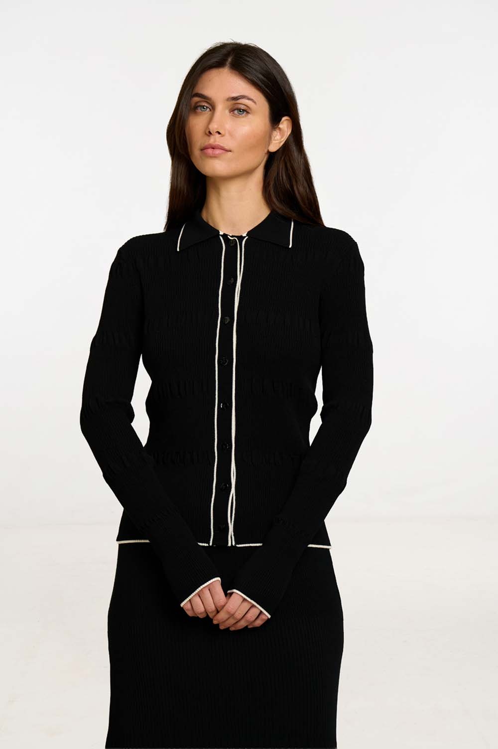 Contrast rib jacket